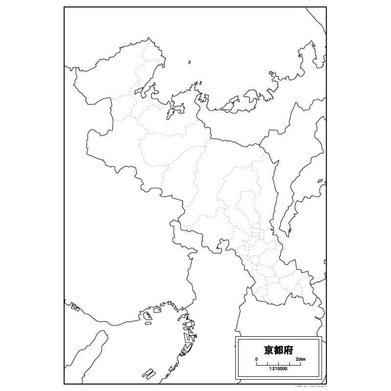京都府の白地図のサムネイル
