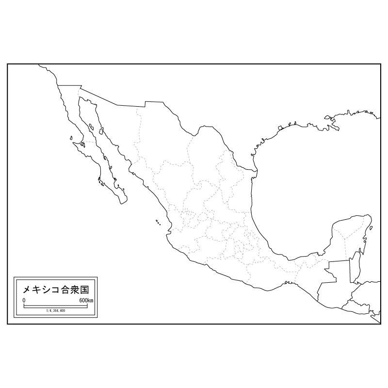 メキシコの白地図のサムネイル