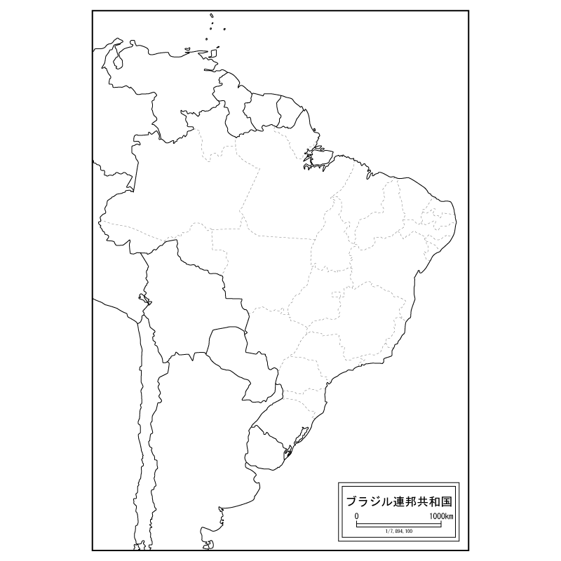 ブラジルの白地図のサムネイル
