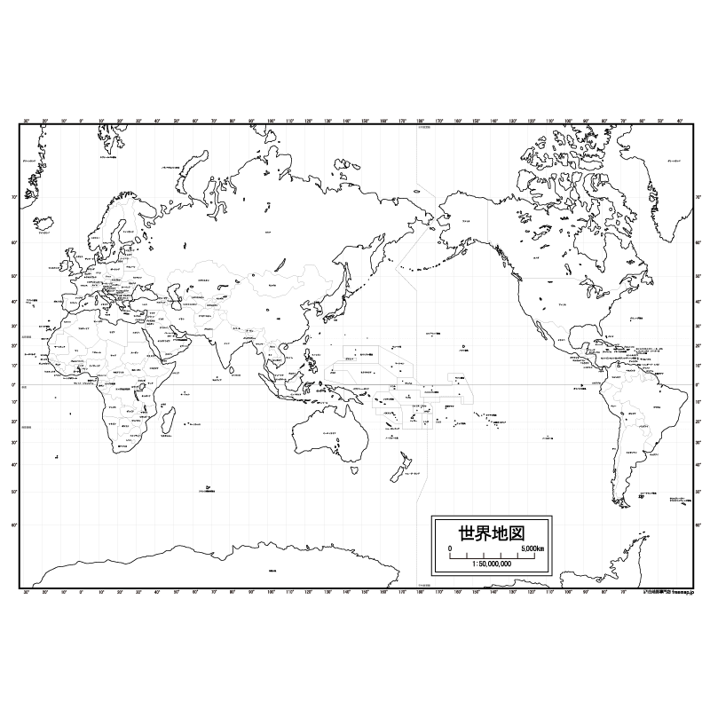 世界地図の白地図のサムネイル