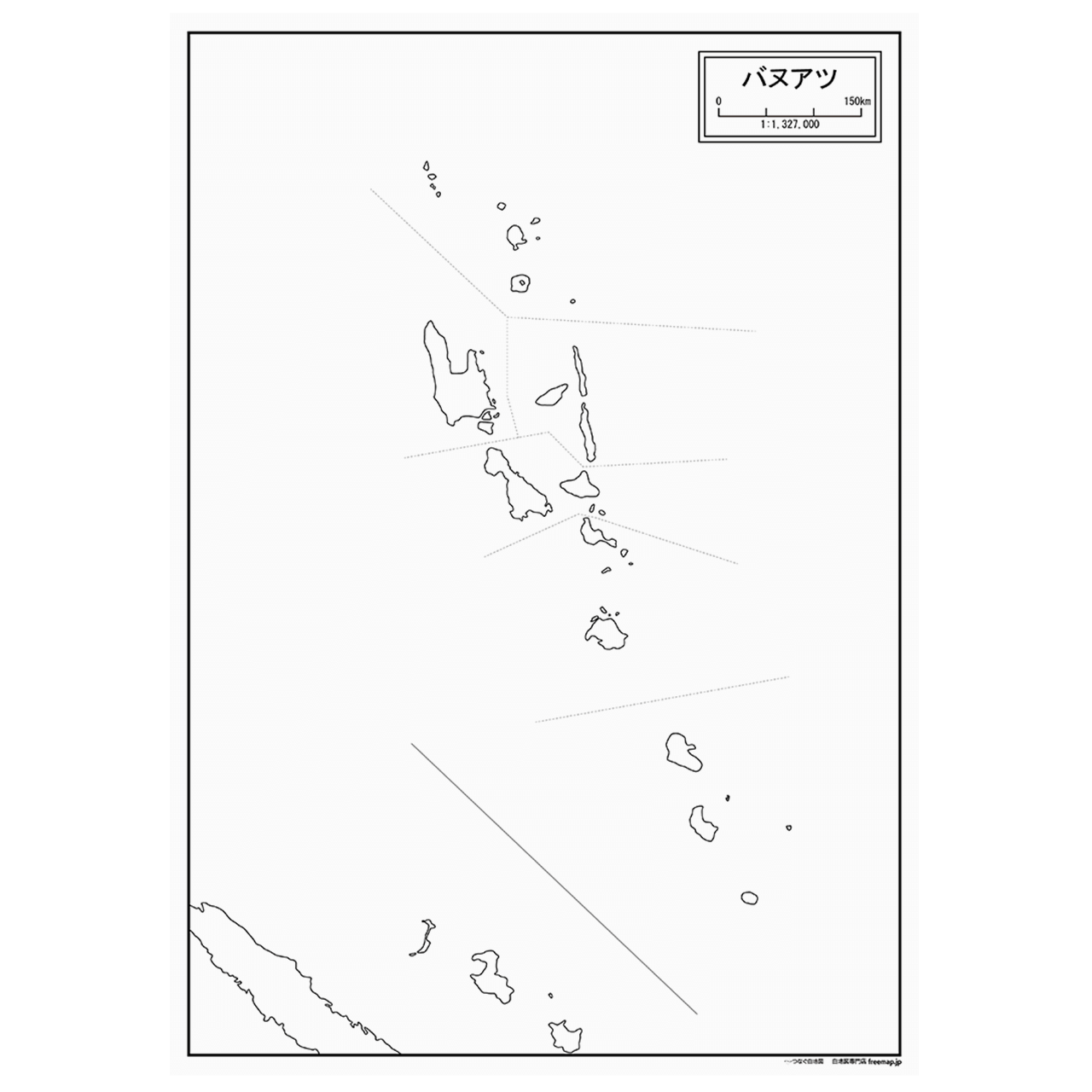 バヌアツの紙の白地図