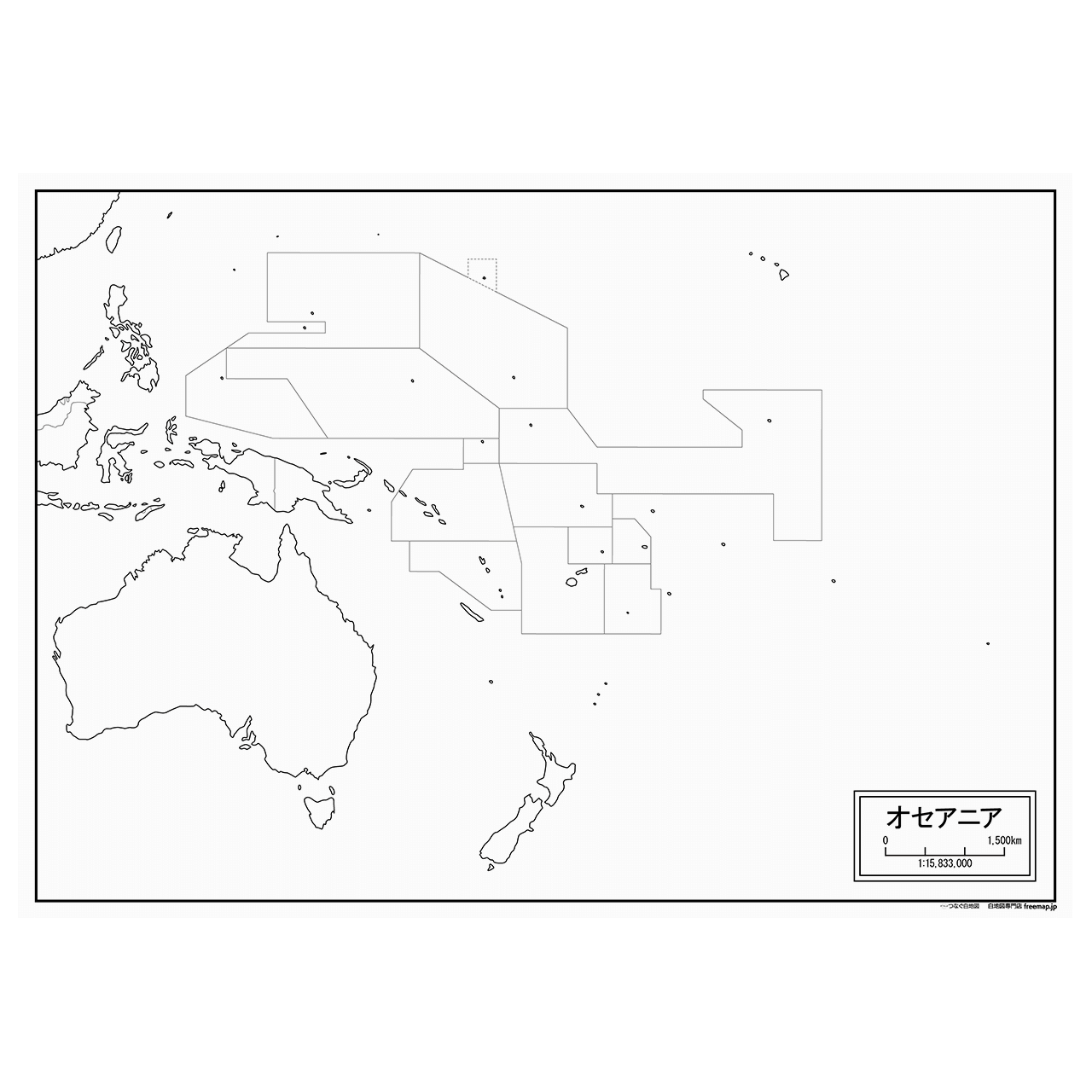 オセアニアの白地図