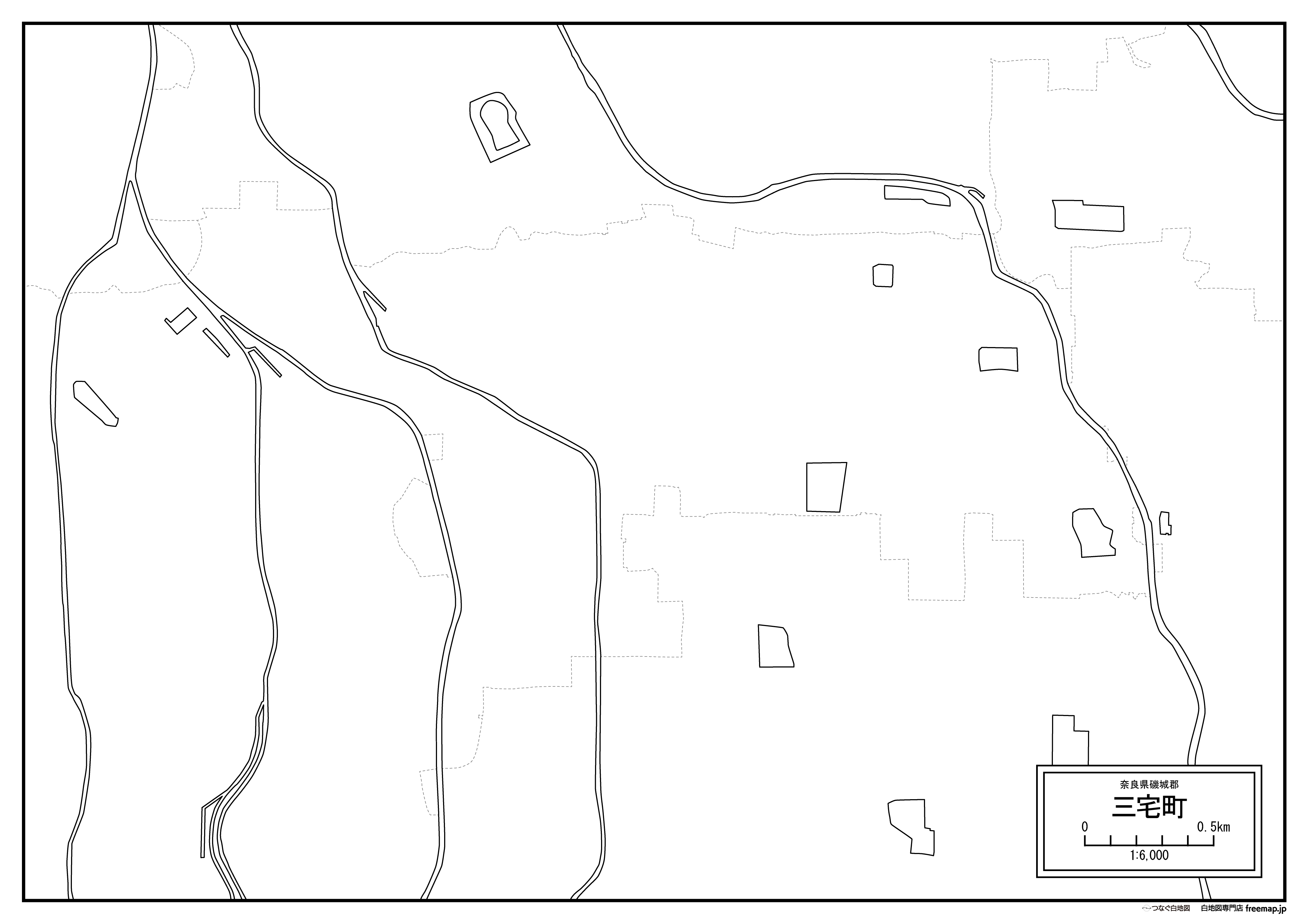 三宅町の紙の白地図