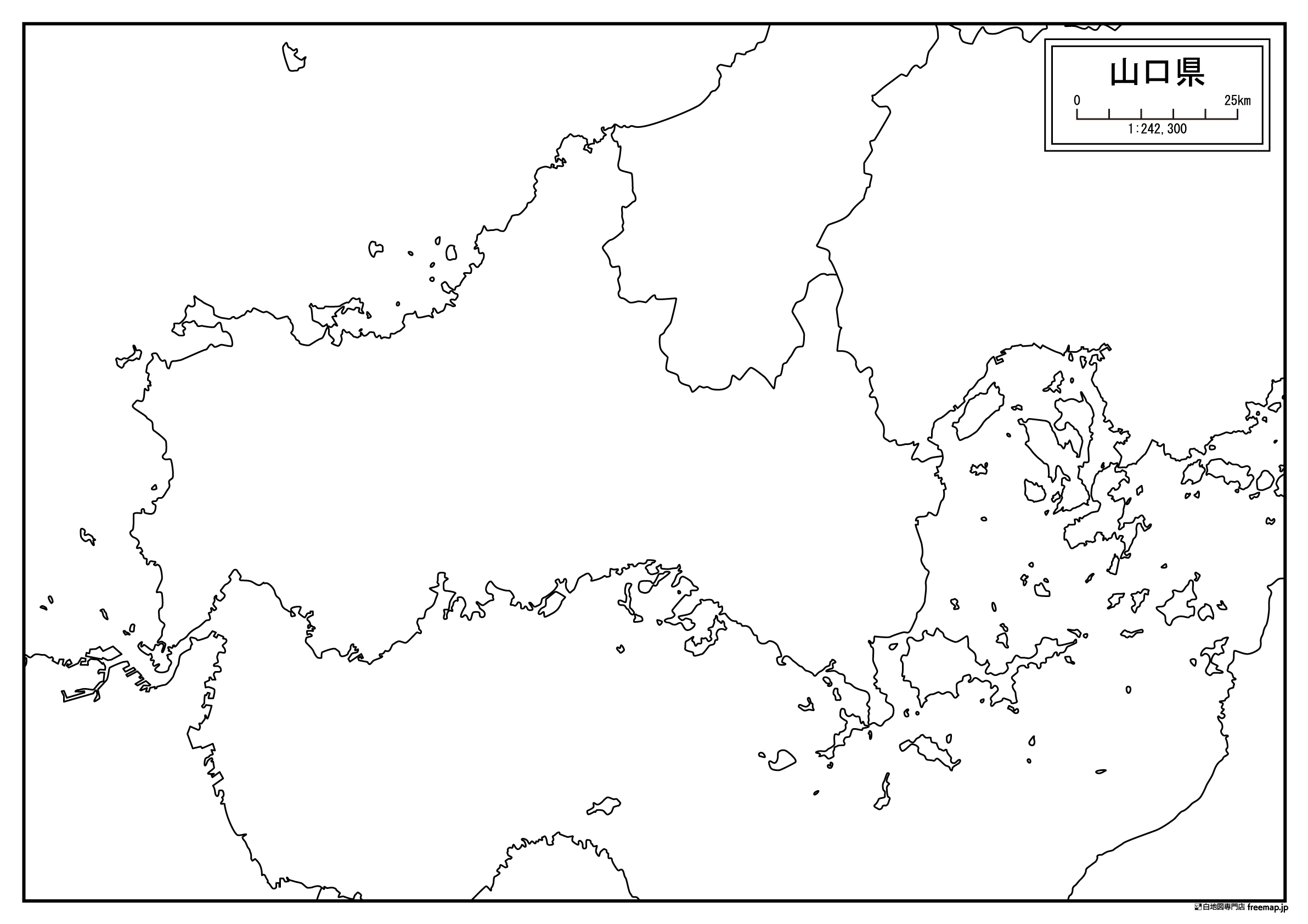 山口市の白地図を無料ダウンロードdownload yamaguchi's map for free of charge.