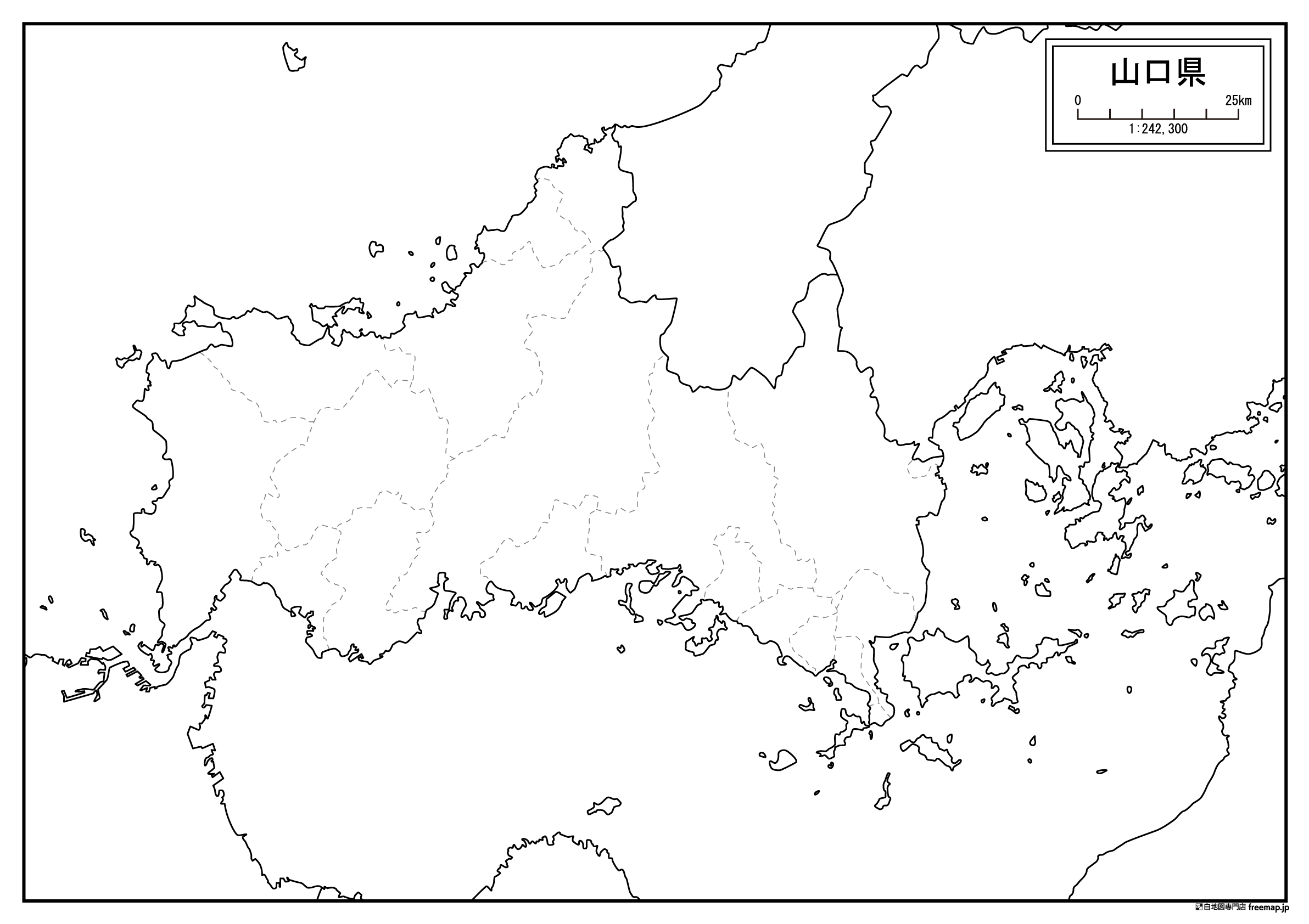 山口県の白地図を無料ダウンロード 白地図専門店
