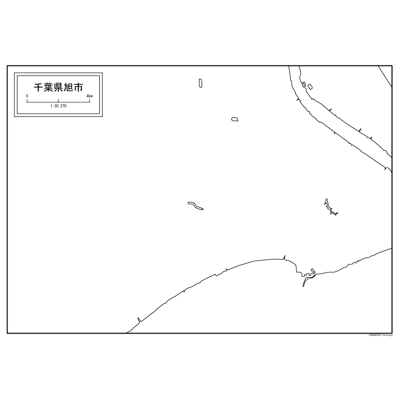 旭市の白地図のサムネイル