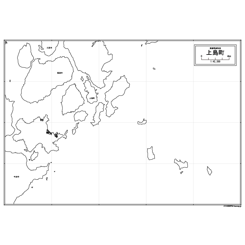 上島町の白地図のサムネイル