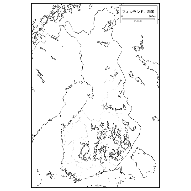 フィンランドの白地図のサムネイル