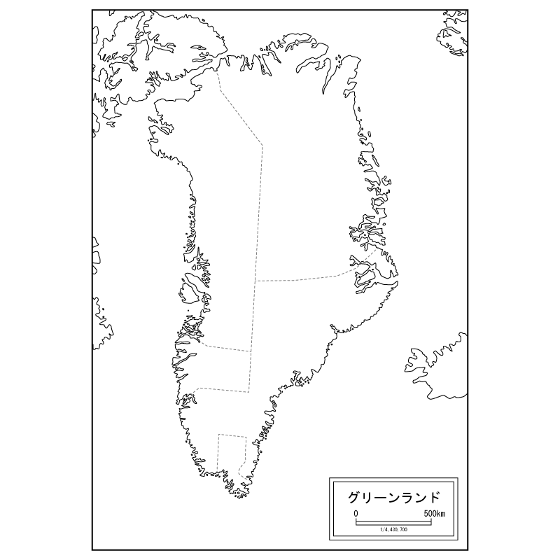 グリーンランドの白地図のサムネイル