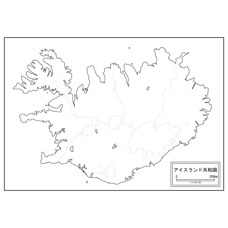 アイスランドの白地図のサムネイル