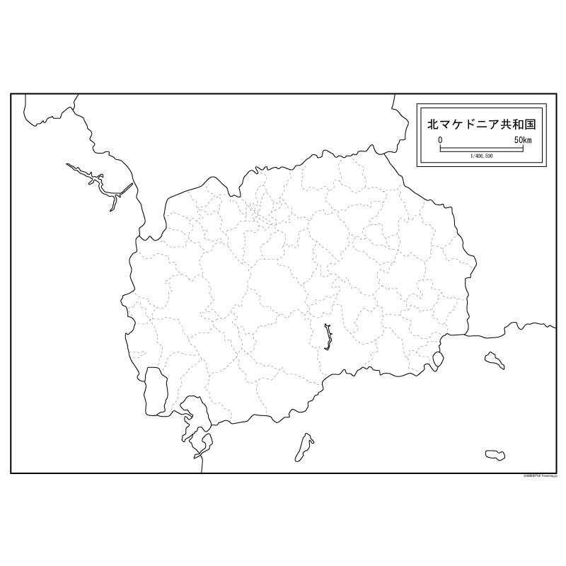 北マケドニアの白地図のサムネイル