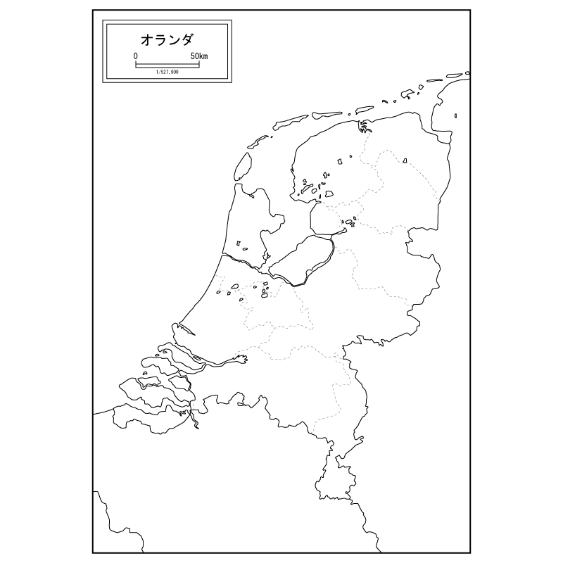 オランダの白地図のサムネイル