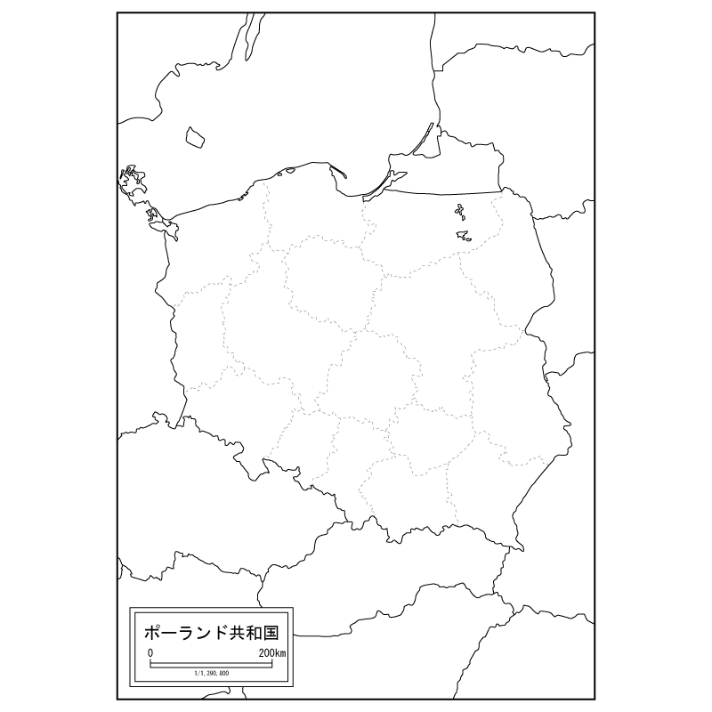 ポーランドの白地図のサムネイル