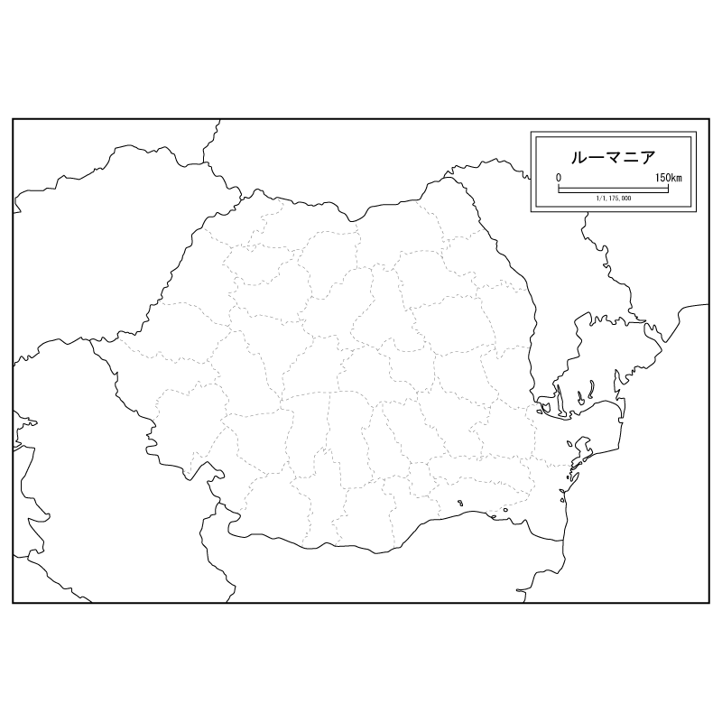ルーマニアの白地図のサムネイル