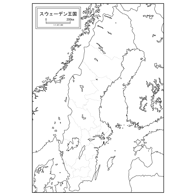 スウェーデンの白地図のサムネイル