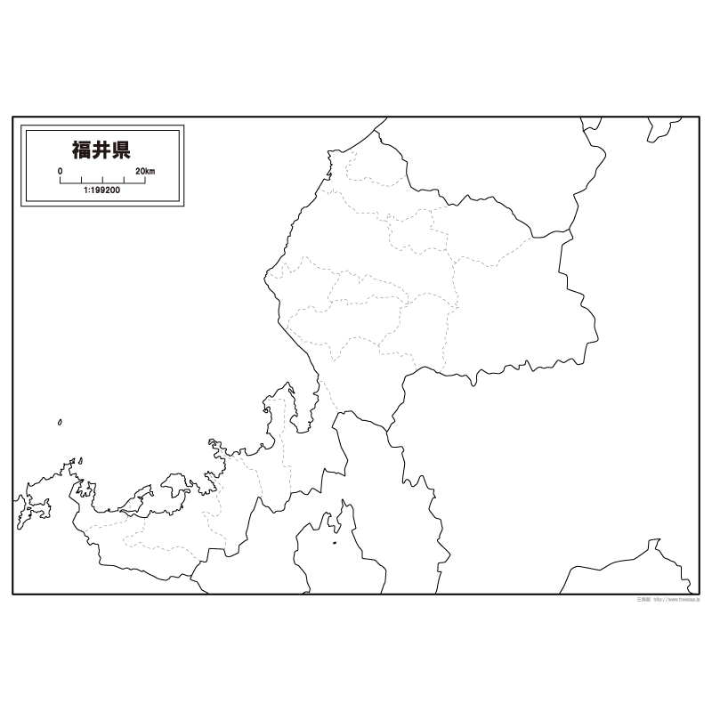福井県の白地図のサムネイル