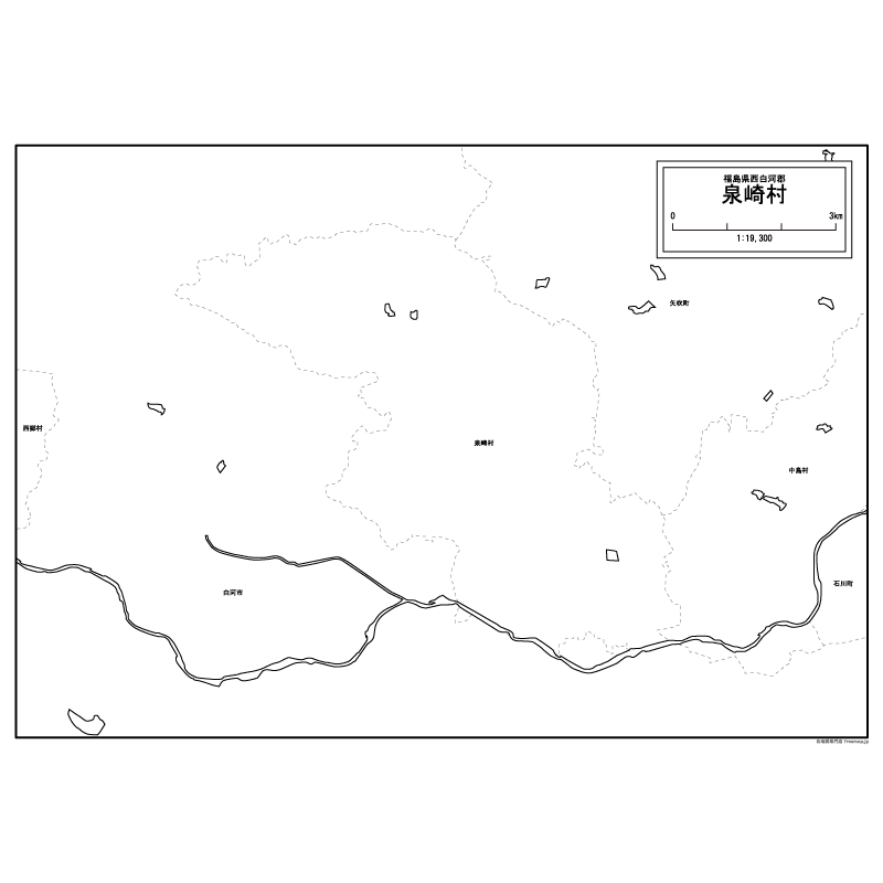 泉崎村の白地図のサムネイル