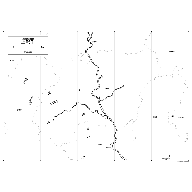上郡町の白地図のサムネイル