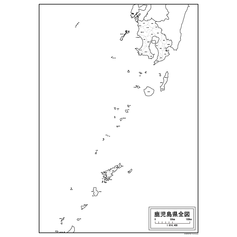 鹿児島県その1の白地図のサムネイル
