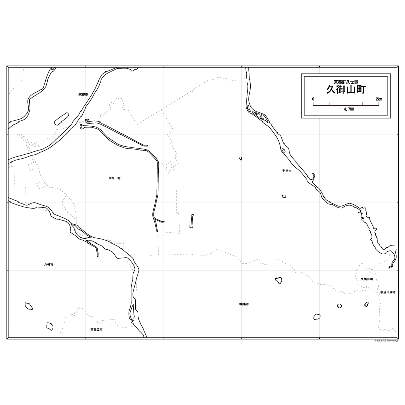 久御山町の白地図のサムネイル