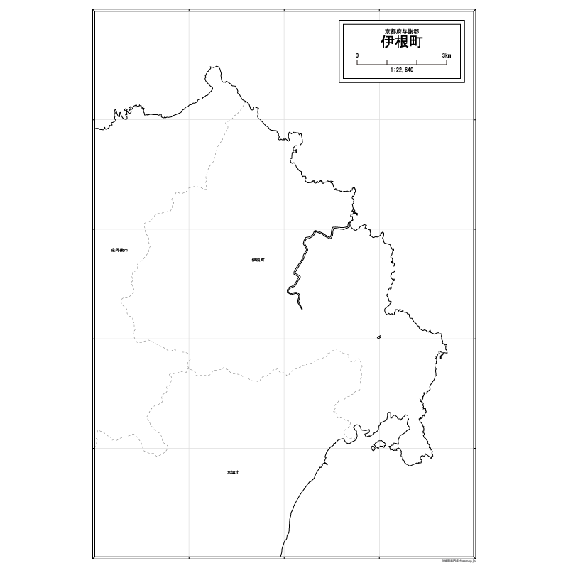 伊根町の白地図のサムネイル
