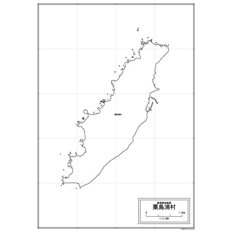 粟島浦村の白地図のサムネイル