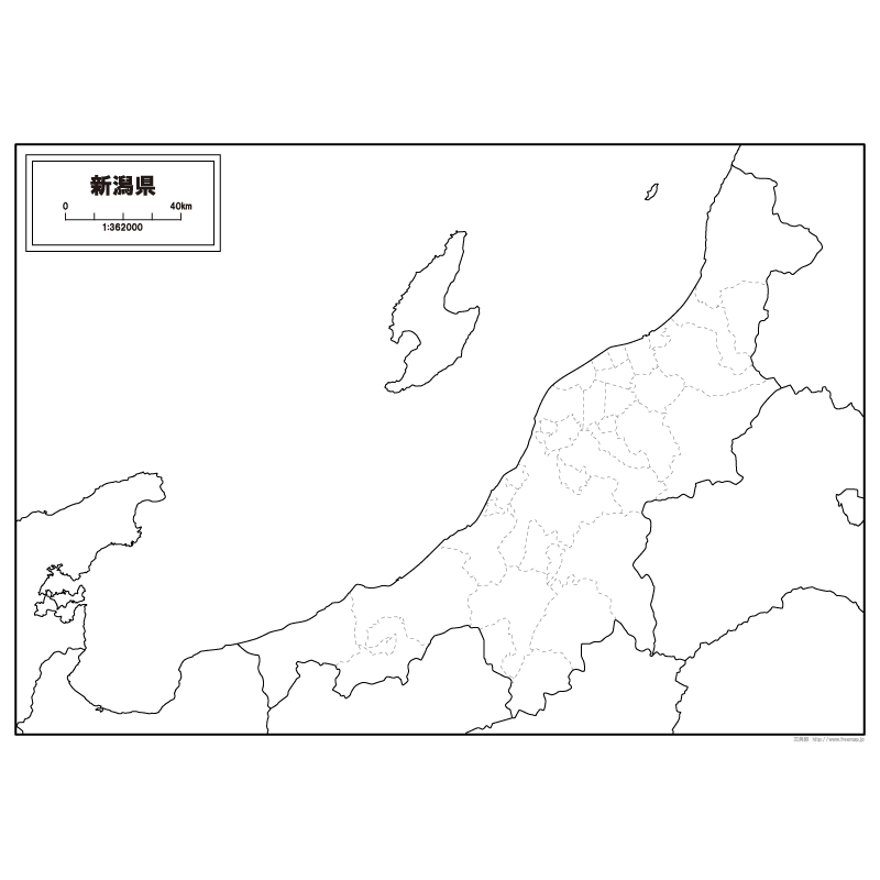 新潟県の白地図のサムネイル