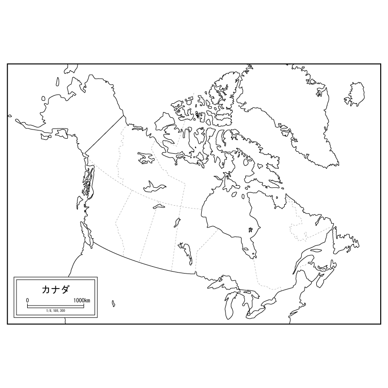 カナダの白地図のサムネイル