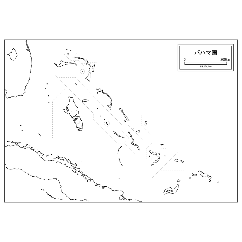 バハマの白地図のサムネイル