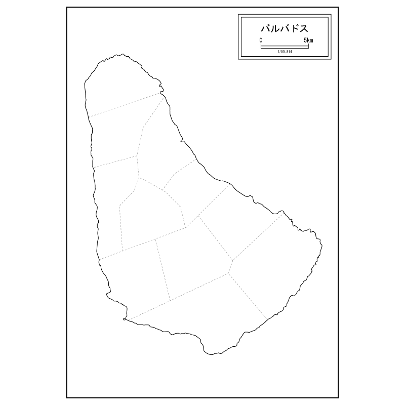 バルバドスの白地図のサムネイル