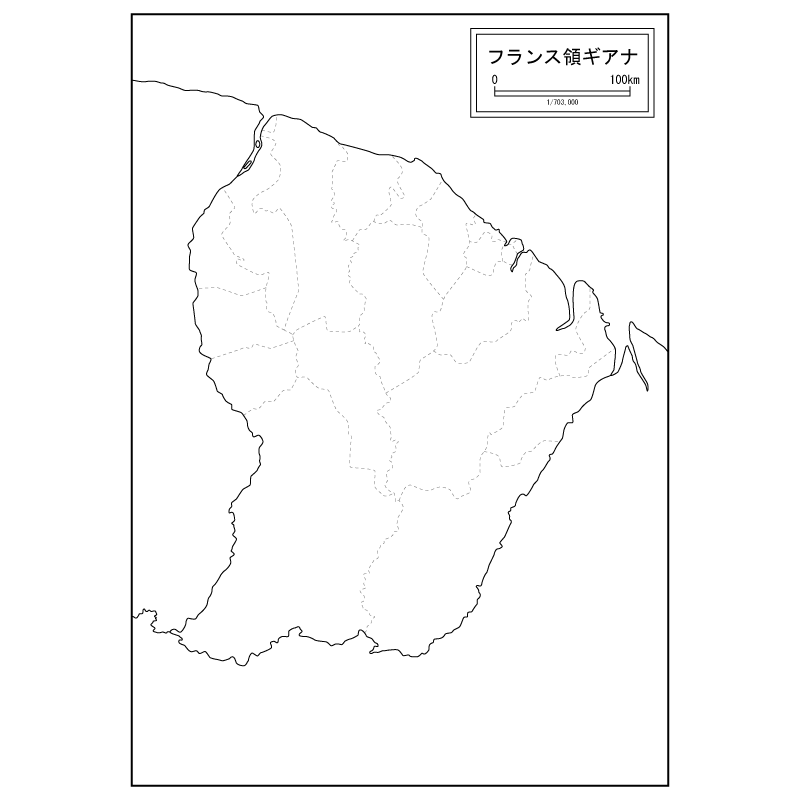 フランス領ギアナの白地図