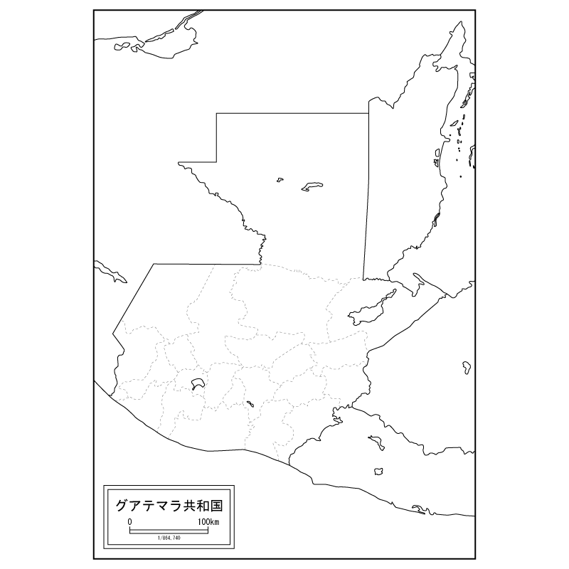 グアテマラの白地図のサムネイル